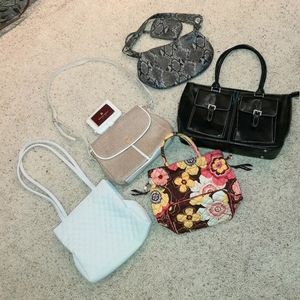 Lot of five purses